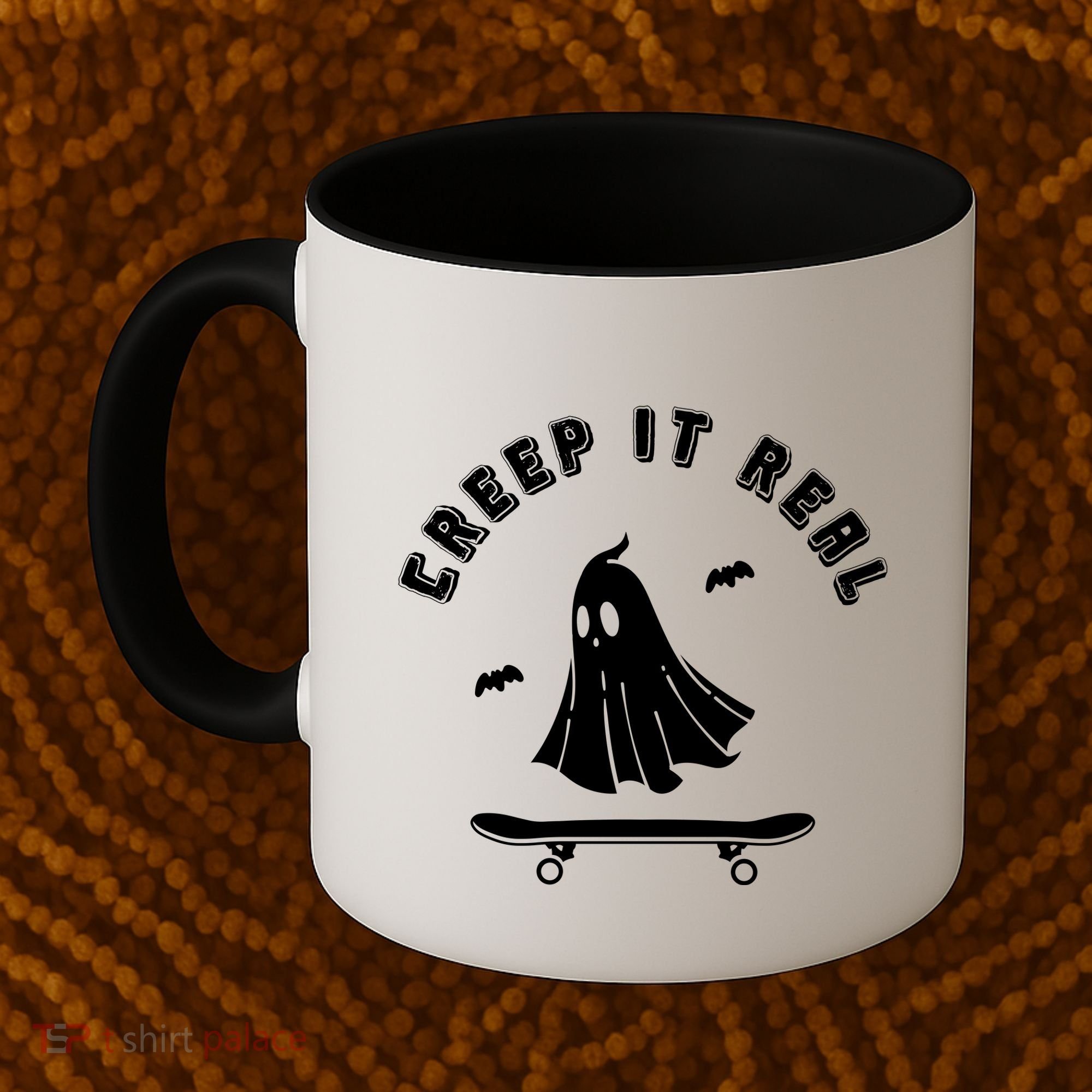 Creep It Real Skateboard Ghost Skateboarding Halloween Coffee Mug