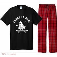 Creep It Real Skateboard Ghost Skateboarding Halloween Pajama Set thumb 0