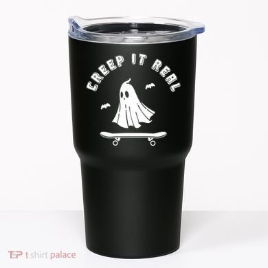 Creep It Real Skateboard Ghost Skateboarding Halloween Tumbler