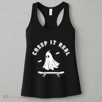Creep It Real Skateboard Ghost Skateboarding Halloween Women's Tank Top thumb 3