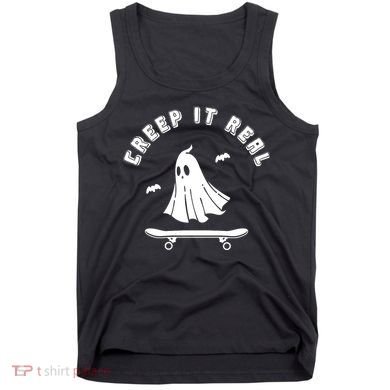 Creep It Real Skateboard Ghost Skateboarding Halloween Tank Top