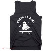 Creep It Real Skateboard Ghost Skateboarding Halloween Tank Top thumb 0