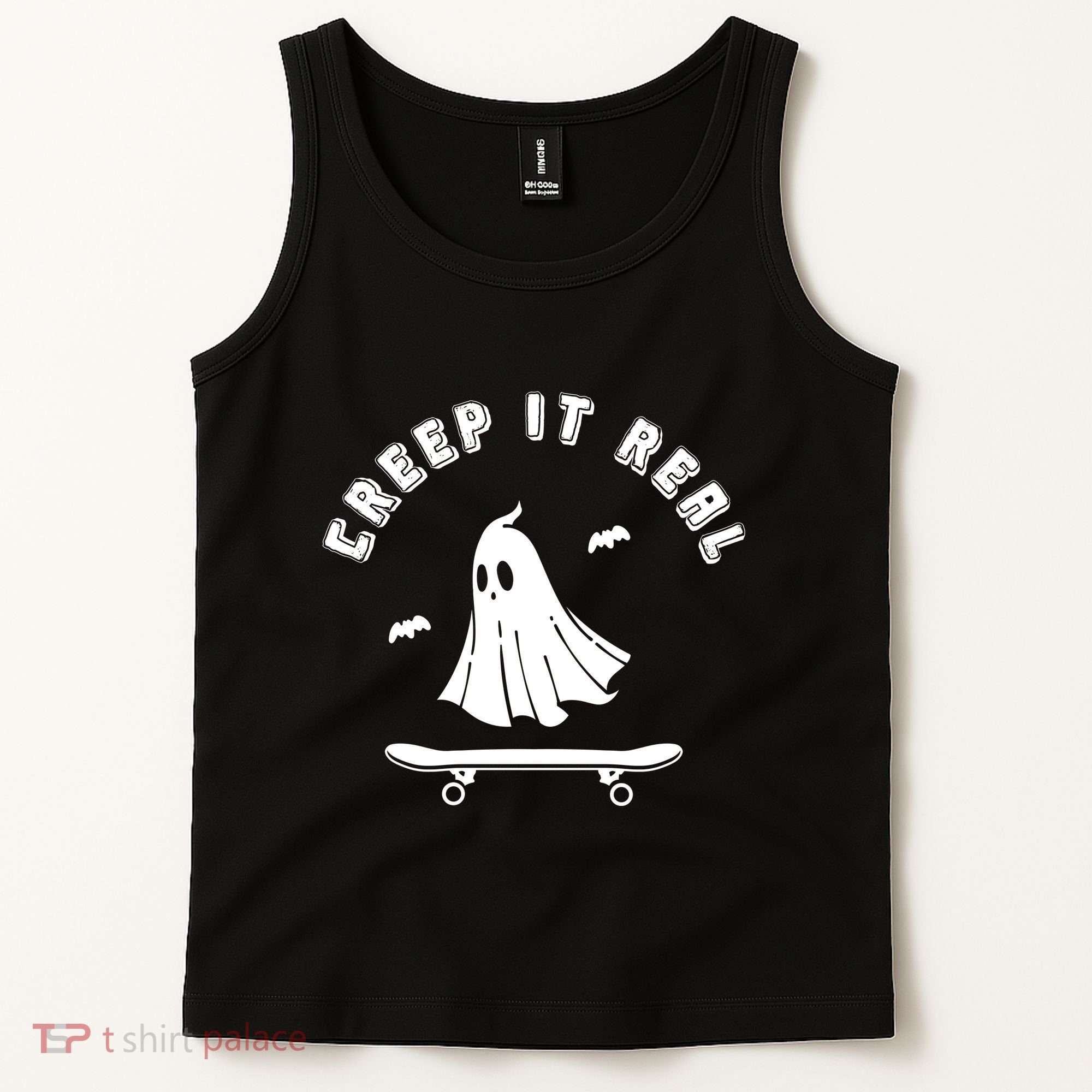 Creep It Real Skateboard Ghost Skateboarding Halloween Tank Top