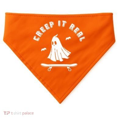 Creep It Real Skateboard Ghost Skateboarding Halloween USA-Made Doggie Bandana