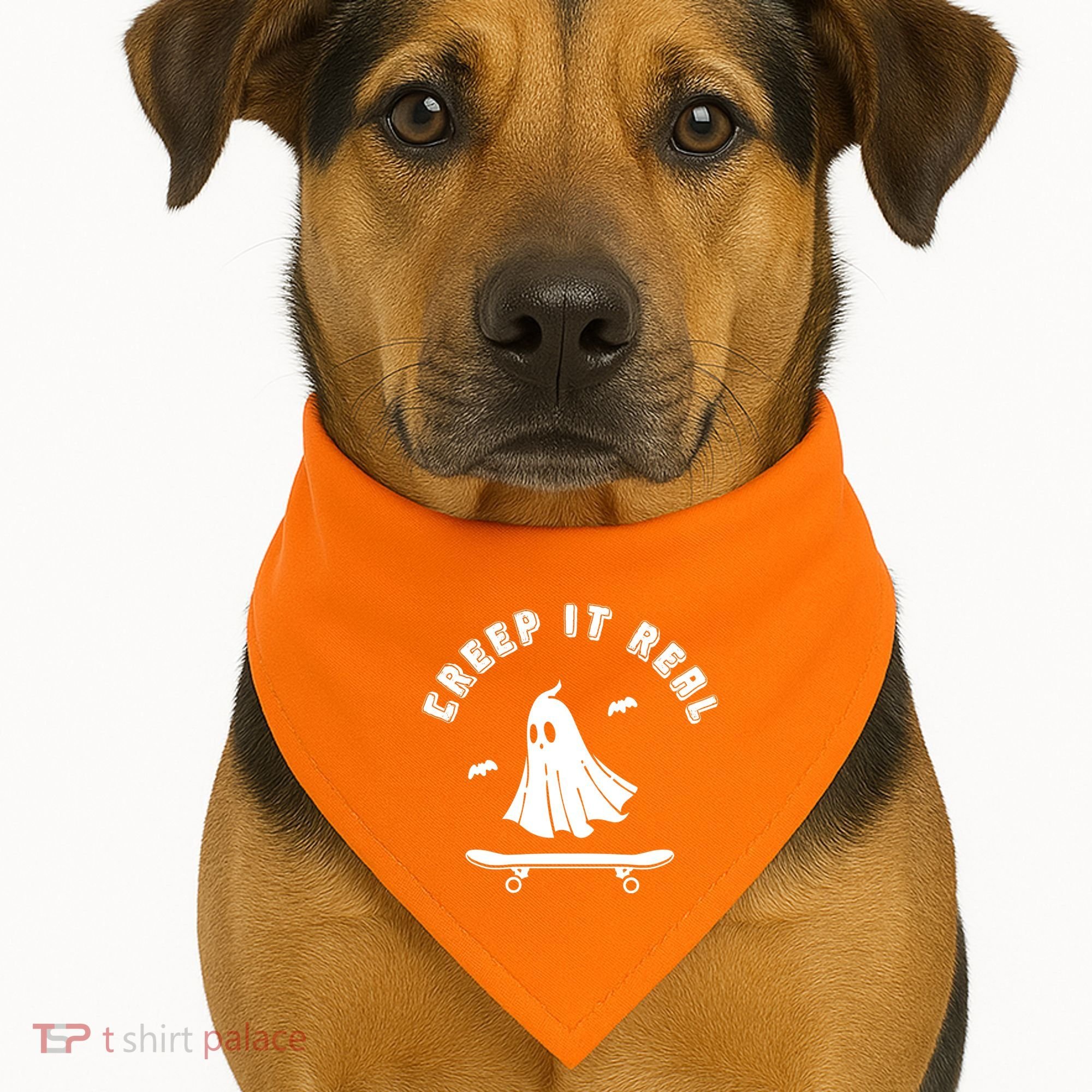 Creep It Real Skateboard Ghost Skateboarding Halloween USA-Made Doggie Bandana