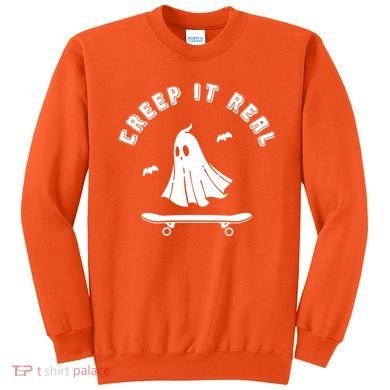 Creep It Real Skateboard Ghost Skateboarding Halloween Sweatshirt
