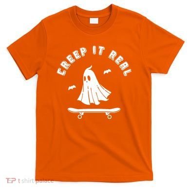 Creep It Real Skateboard Ghost Skateboarding Halloween T-Shirt