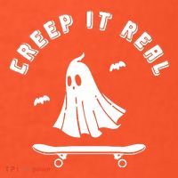 Creep It Real Skateboard Ghost Skateboarding Halloween Coaster thumb 2