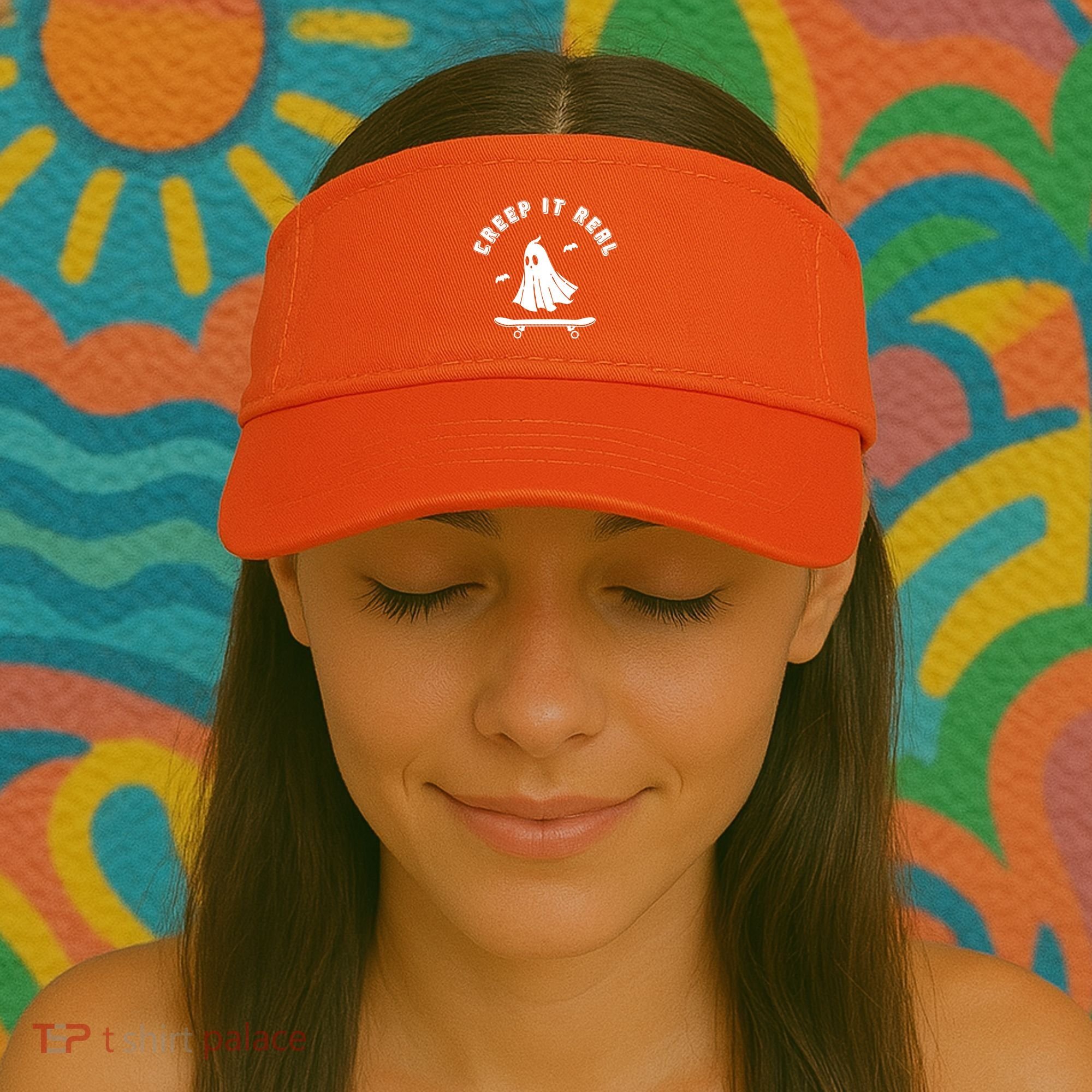 Creep It Real Skateboard Ghost Skateboarding Halloween Visor