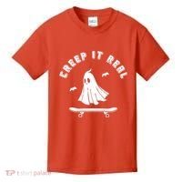 Creep It Real Skateboard Ghost Skateboarding Halloween Kids T-Shirt thumb 0