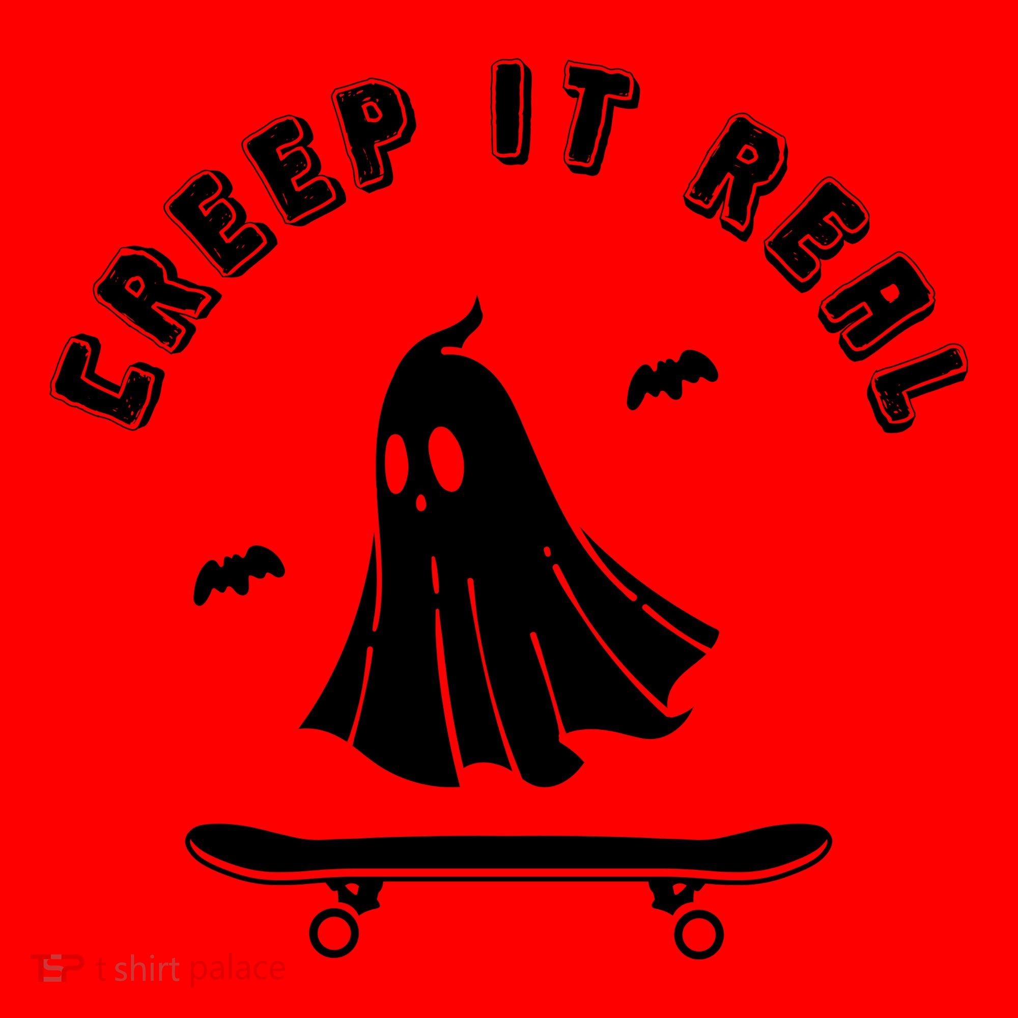 Creep It Real Skateboard Ghost Skateboarding Halloween Santa Hat