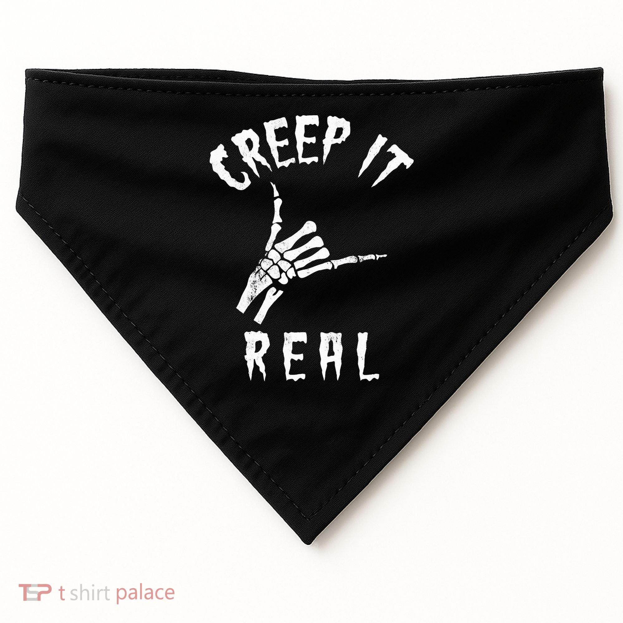 Creep It Real Skeleton Hand Shaka USA-Made Doggie Bandana