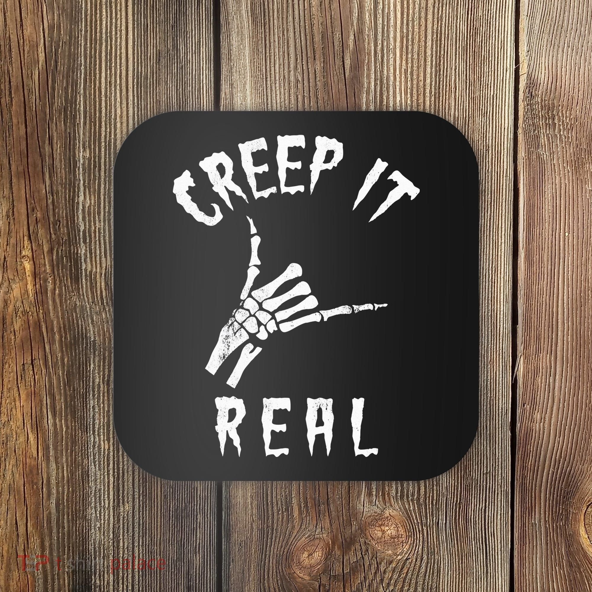 Creep It Real Skeleton Hand Shaka Coaster