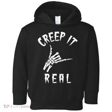 Creep It Real Skeleton Hand Shaka Toddler Hoodie