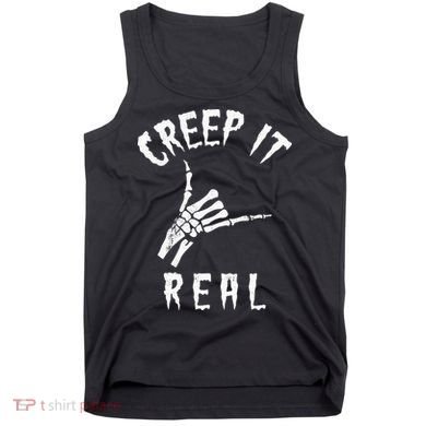 Creep It Real Skeleton Hand Shaka Tank Top