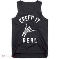 Creep It Real Skeleton Hand Shaka Tank Top thumb 0