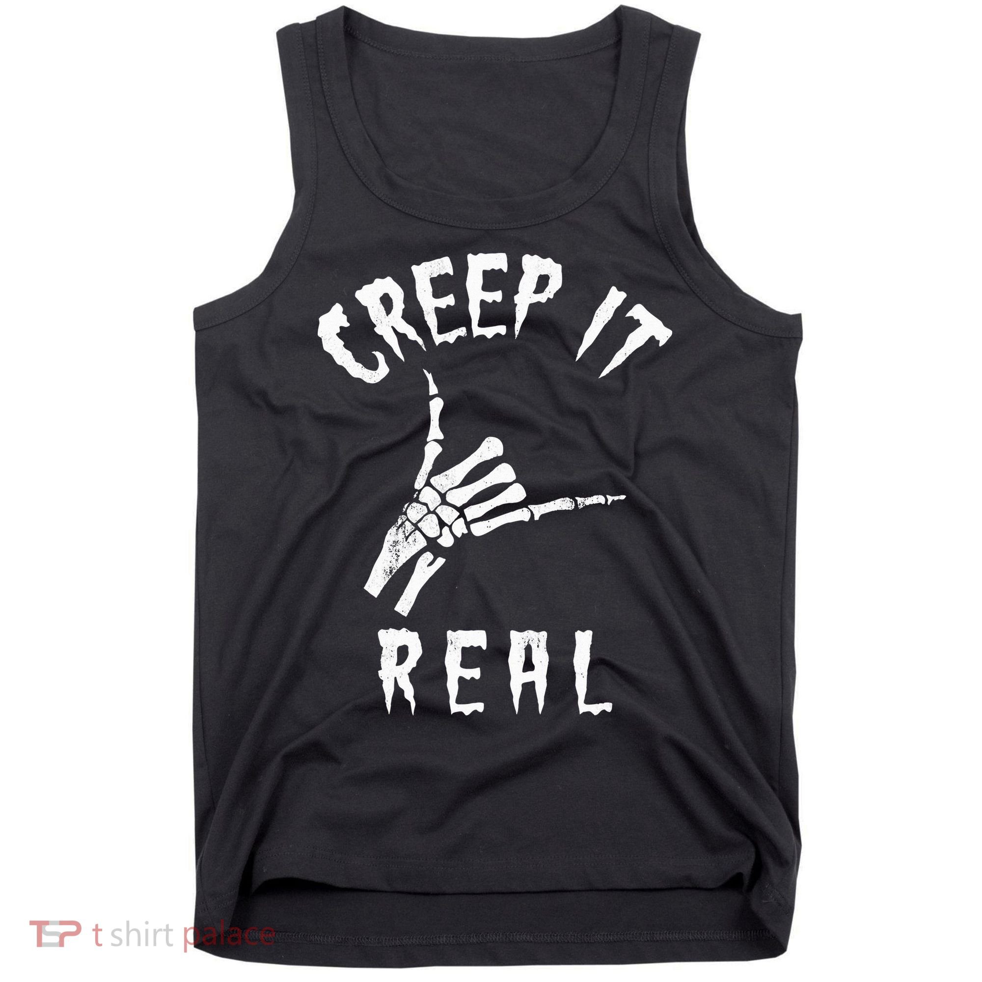 Creep It Real Skeleton Hand Shaka Tank Top