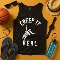 Creep It Real Skeleton Hand Shaka Tank Top thumb 4