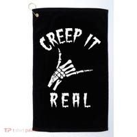 Creep It Real Skeleton Hand Shaka Golf Towel thumb 0