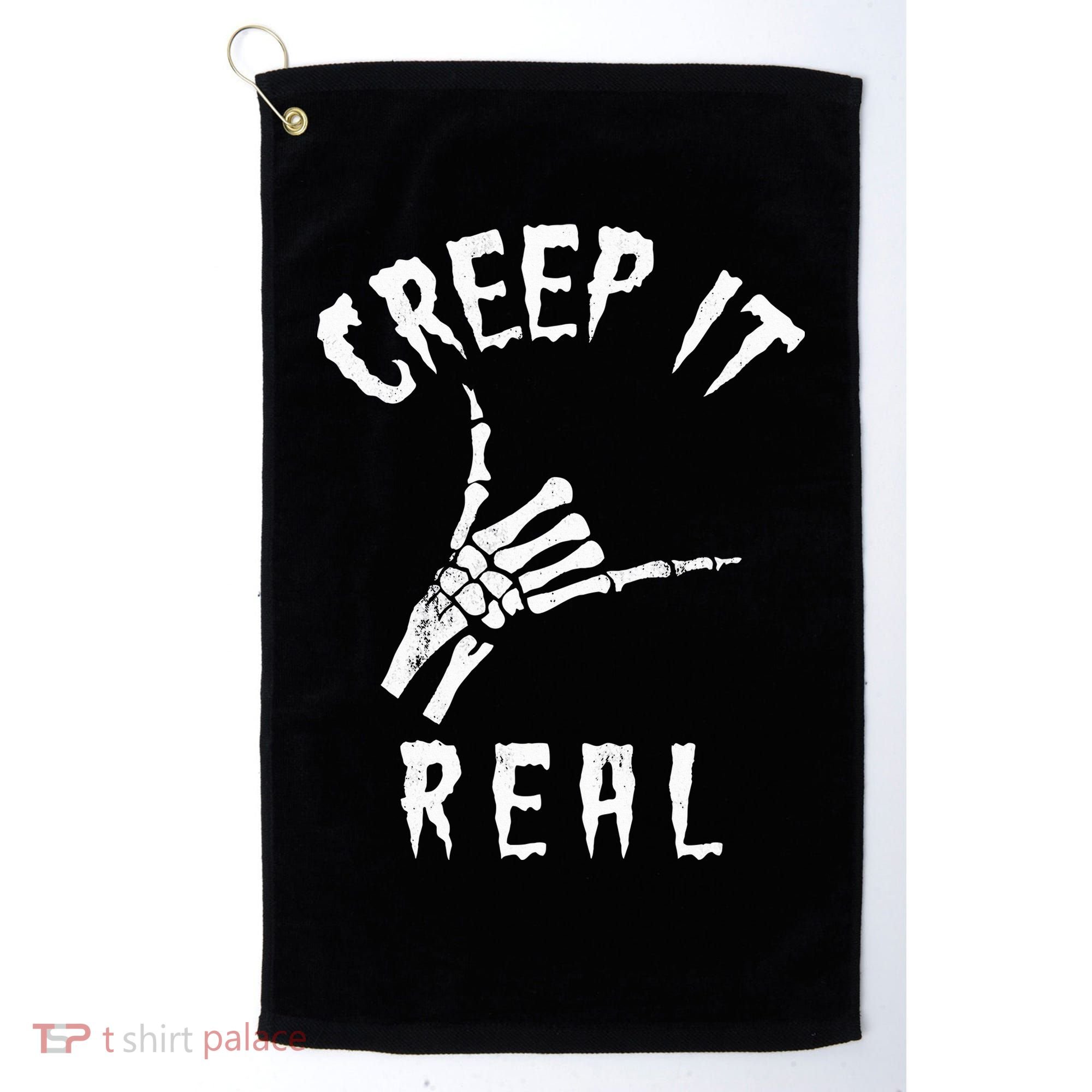 Creep It Real Skeleton Hand Shaka Golf Towel