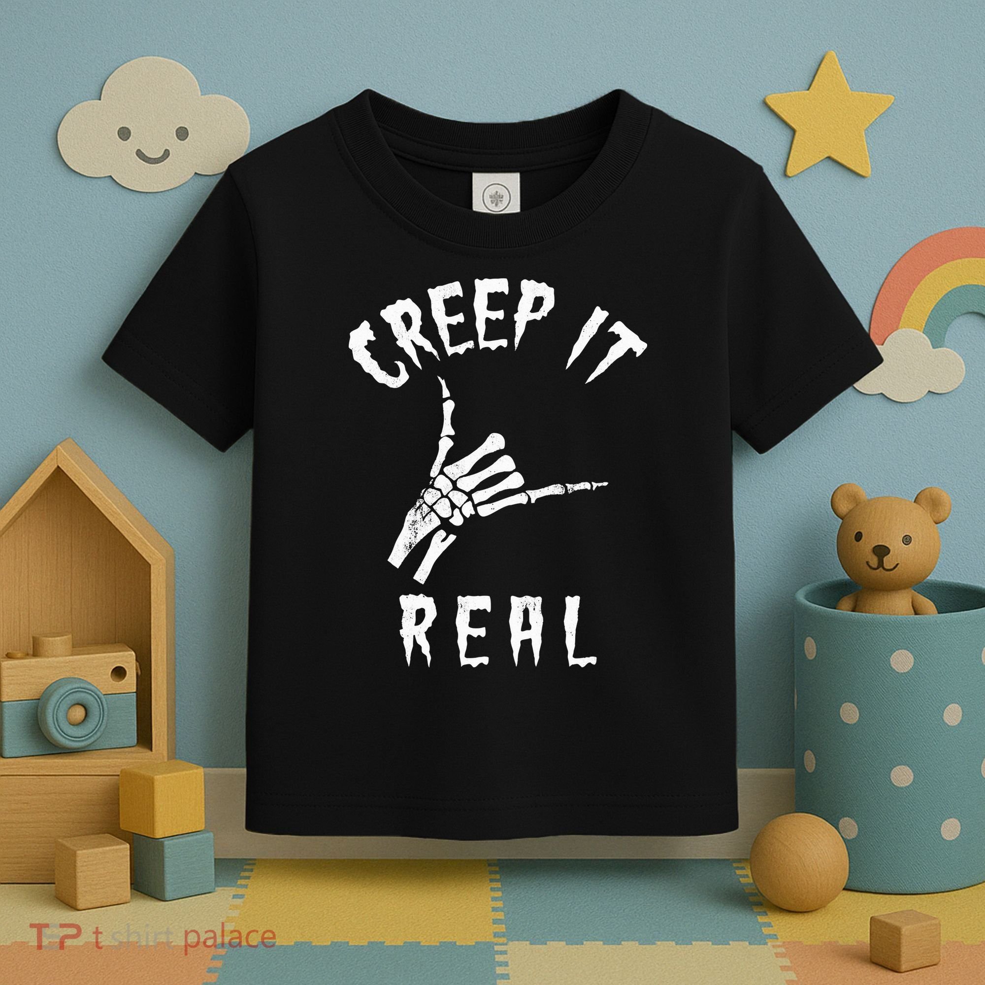 Creep It Real Skeleton Hand Shaka Toddler T-Shirt