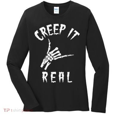 Creep It Real Skeleton Hand Shaka Women's Long Sleeve Shirt
