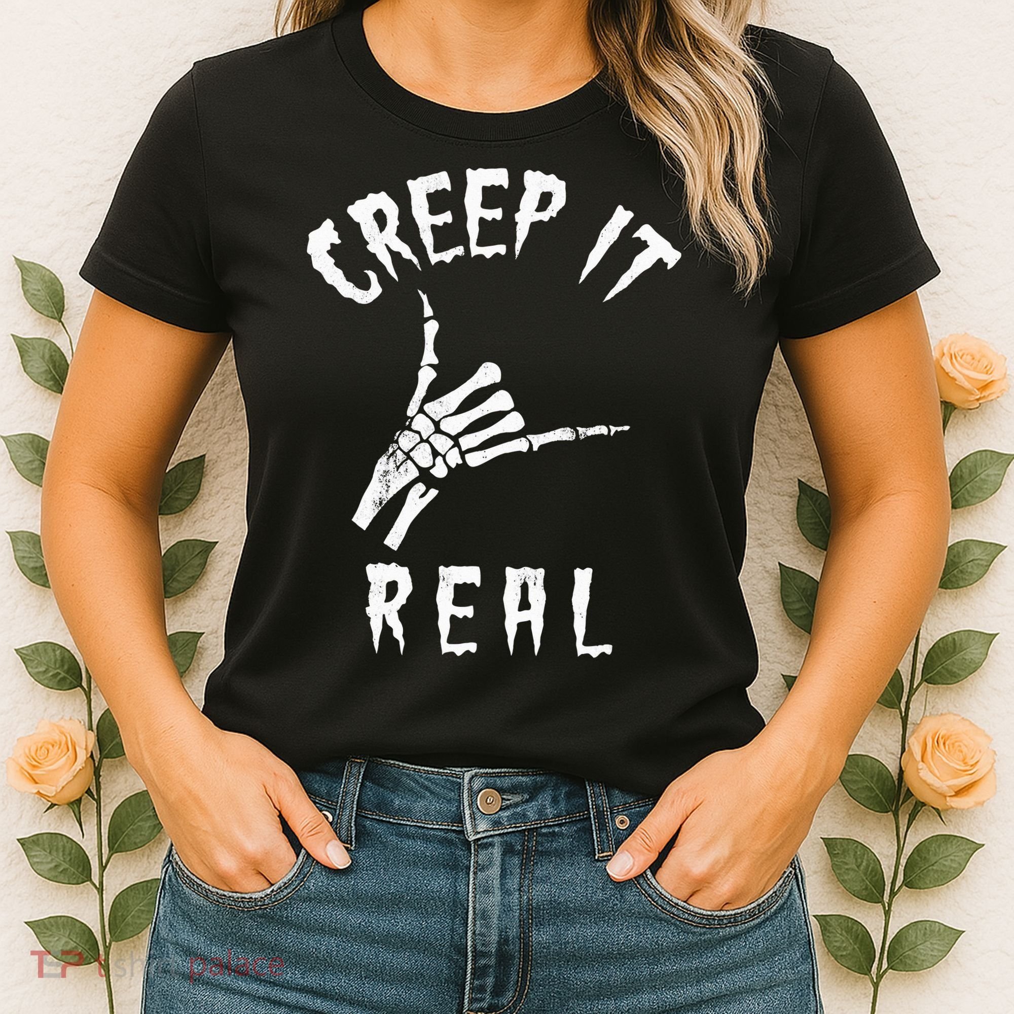 Creep It Real Skeleton Hand Shaka Women's T-Shirt