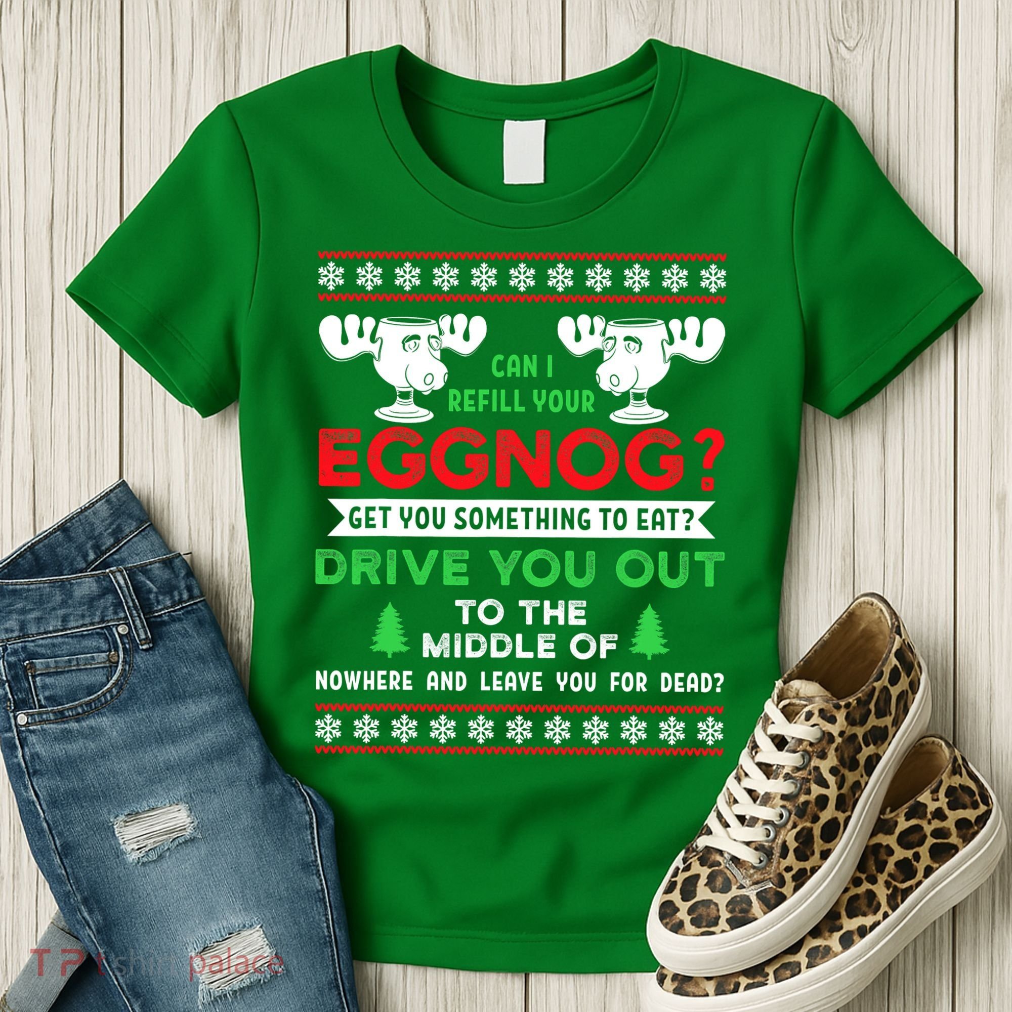 Can I Refill Your Eggnog - Family Christmas Vacation Quote Women's T-Shirt