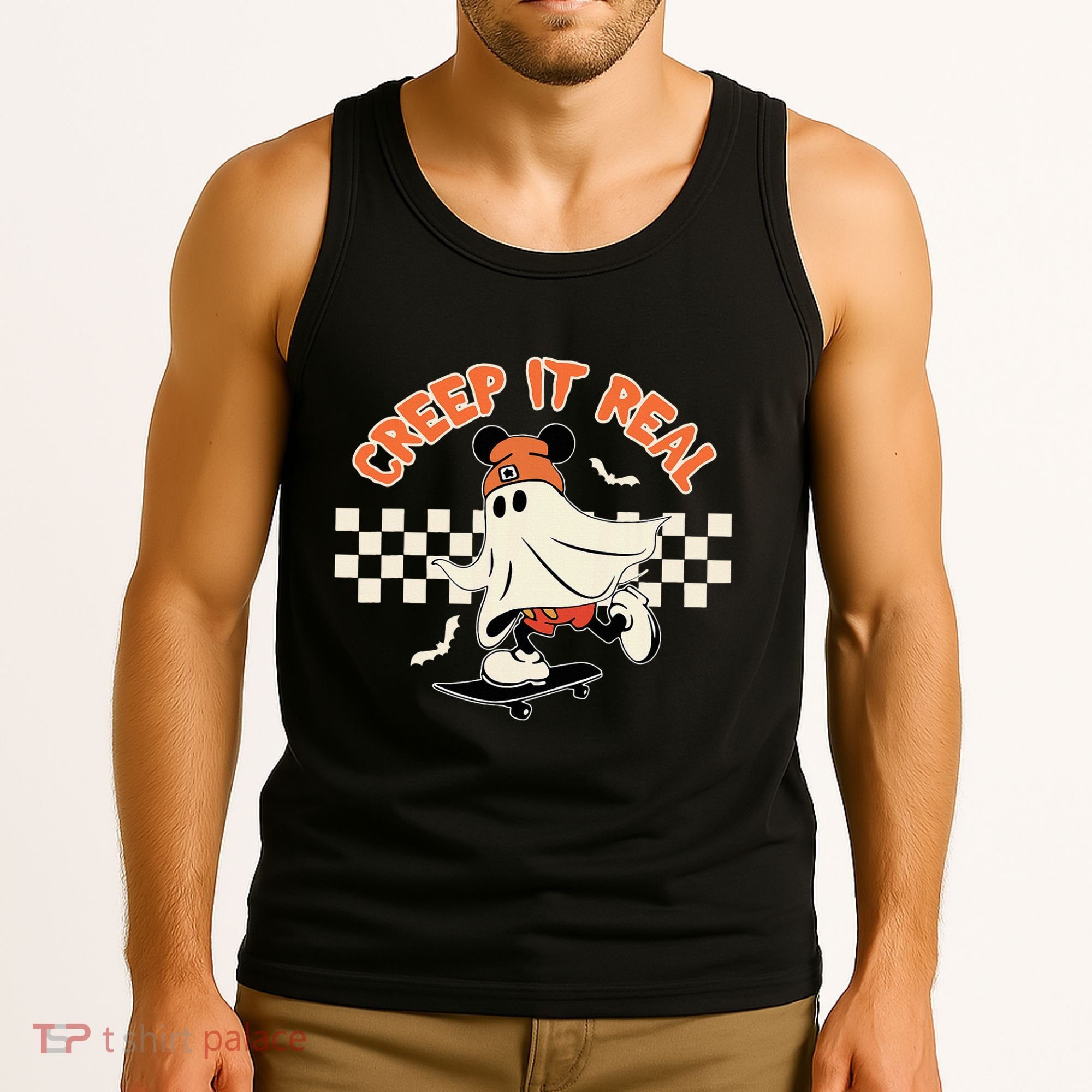 Creep It Real Spooky Ghost Mouse Tank Top