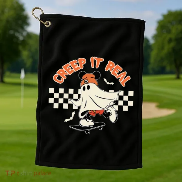 Creep It Real Spooky Ghost Mouse Golf Towel