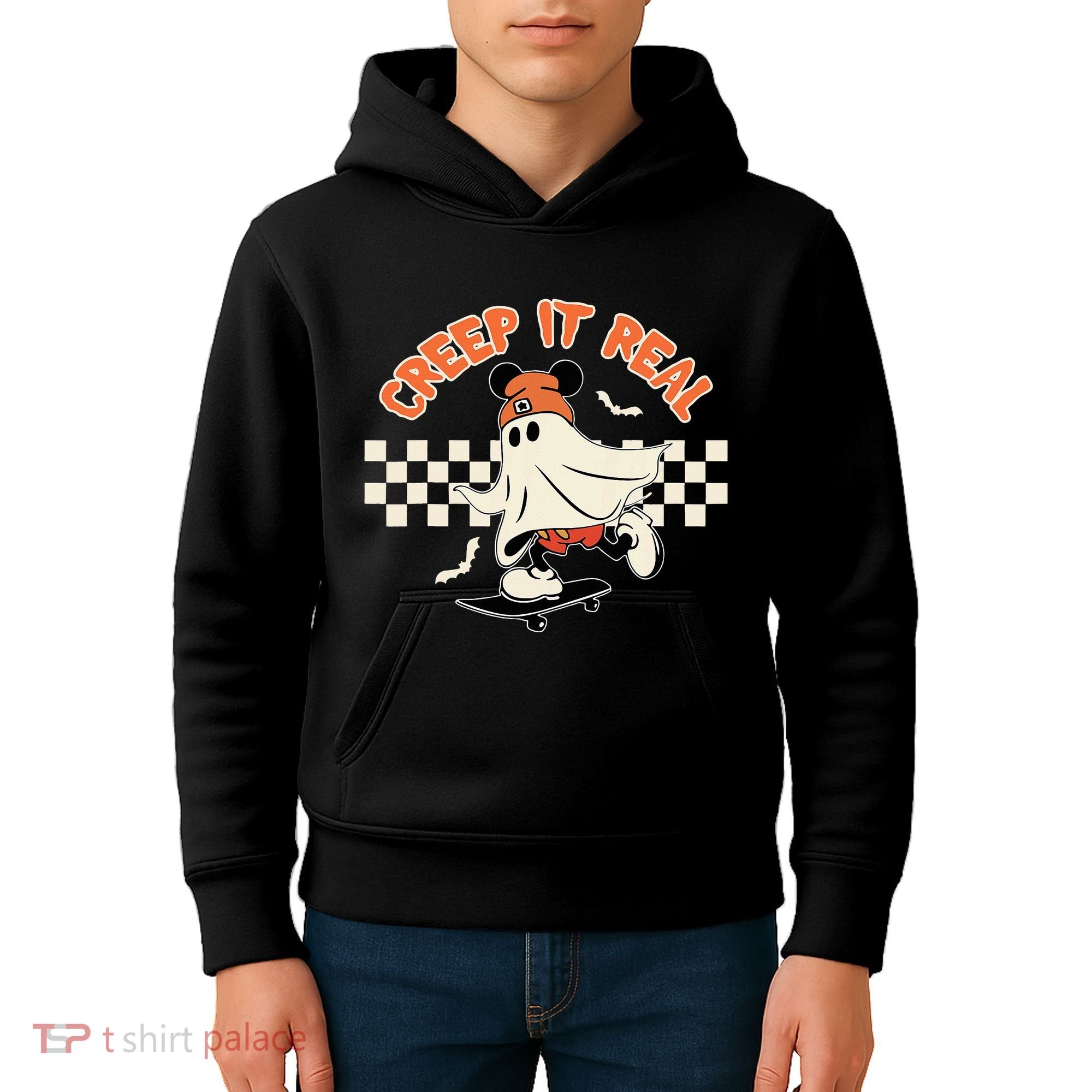 Creep It Real Spooky Ghost Mouse Kids Hoodie