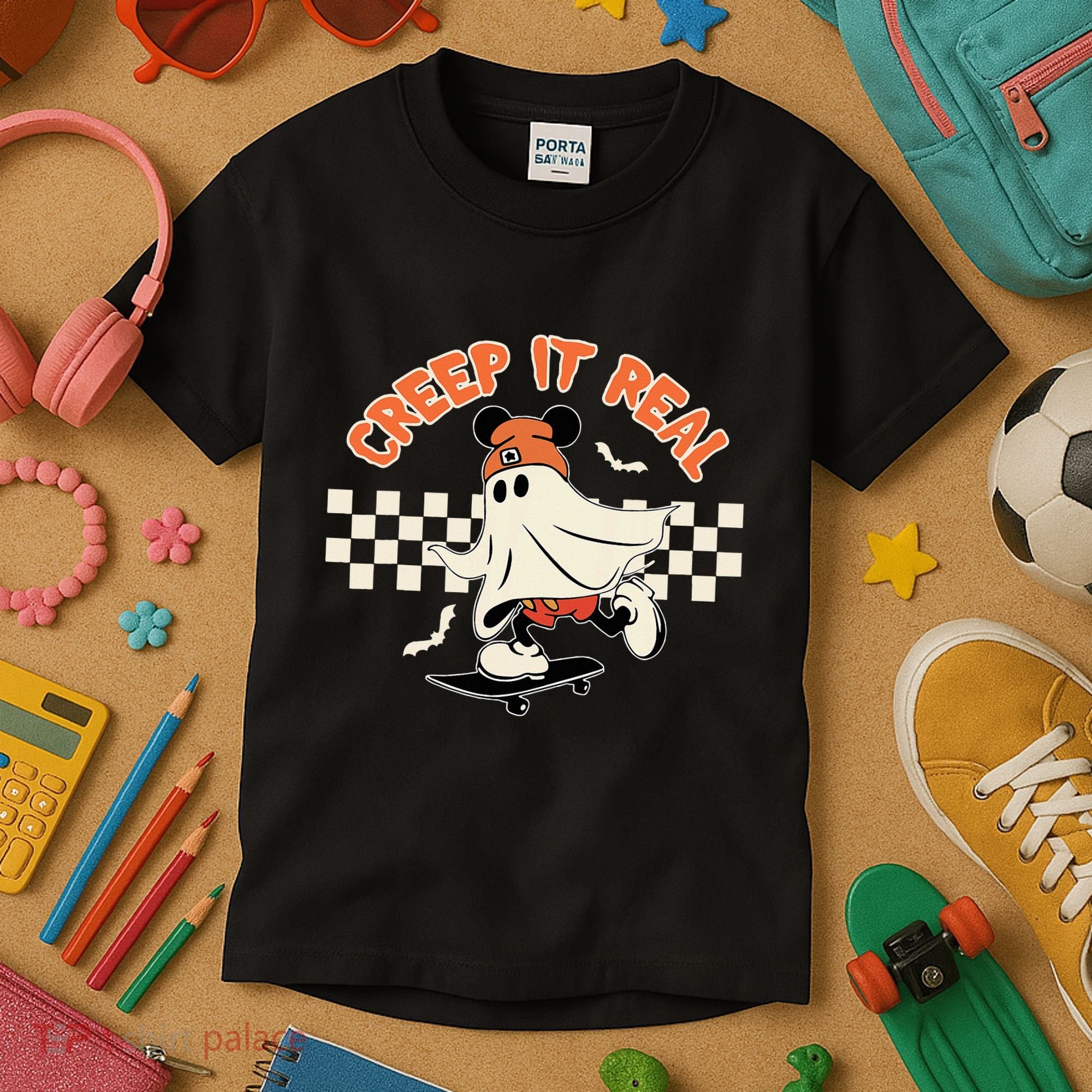Creep It Real Spooky Ghost Mouse Kids T-Shirt