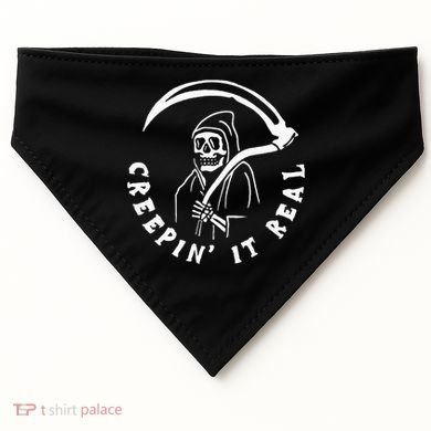 Creepin It Real Grim Reaper Halloween USA-Made Doggie Bandana