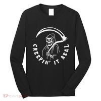 Creepin It Real Grim Reaper Halloween Long Sleeve Shirt thumb 0