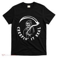 Creepin It Real Grim Reaper Halloween T-Shirt thumb 0