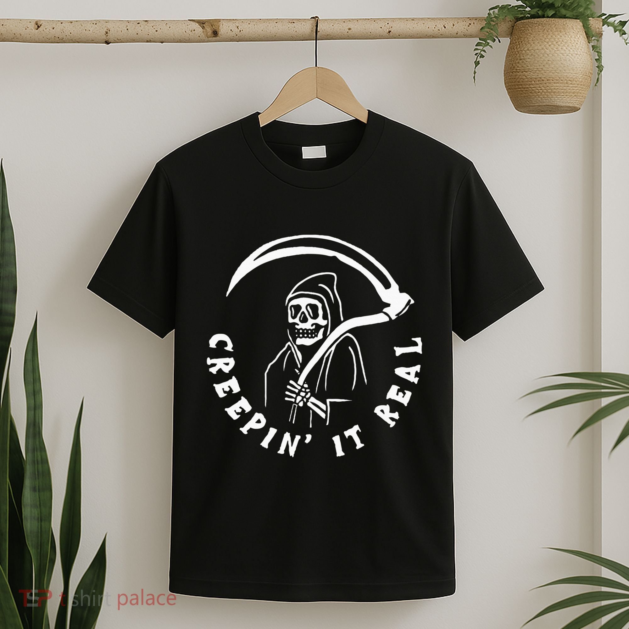 Creepin It Real Grim Reaper Halloween T-Shirt