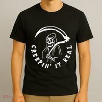 Creepin It Real Grim Reaper Halloween T-Shirt thumb 3