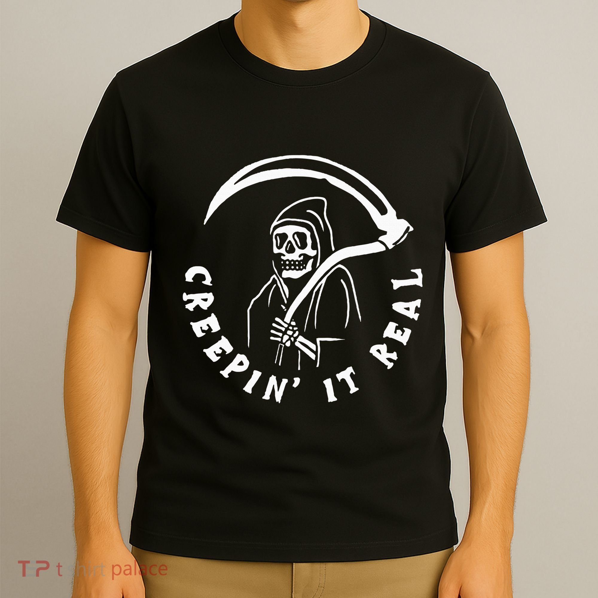 Creepin It Real Grim Reaper Halloween T-Shirt