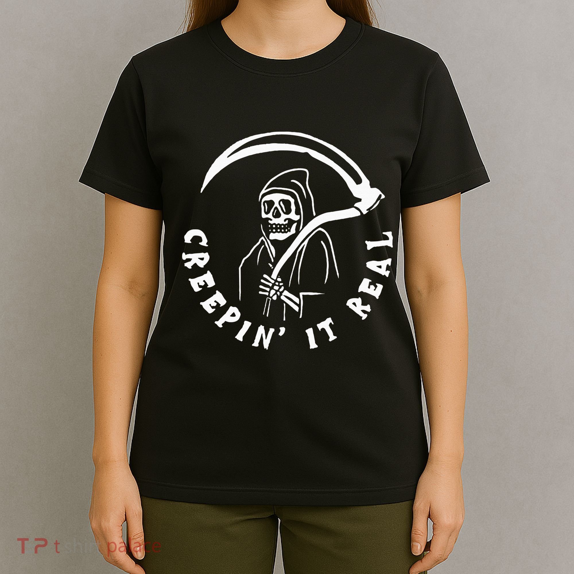 Creepin It Real Grim Reaper Halloween T-Shirt