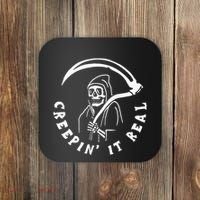 Creepin It Real Grim Reaper Halloween Coaster thumb 0