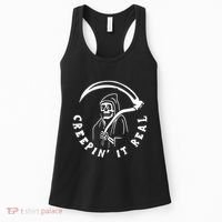 Creepin It Real Grim Reaper Halloween Women's Tank Top thumb 0
