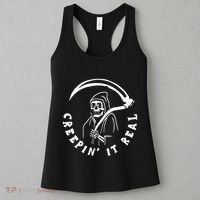 Creepin It Real Grim Reaper Halloween Women's Tank Top thumb 3