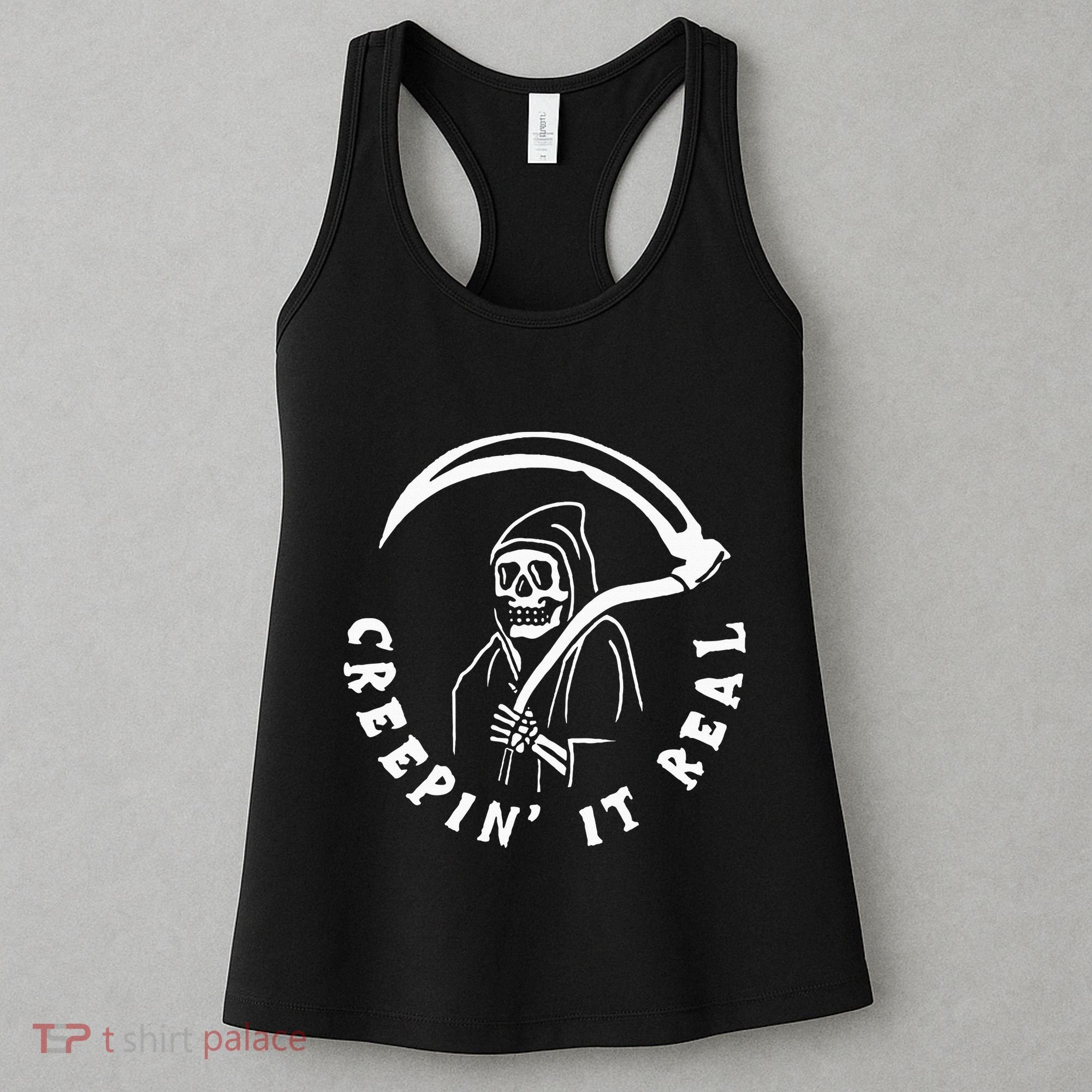 Creepin It Real Grim Reaper Halloween Women's Tank Top
