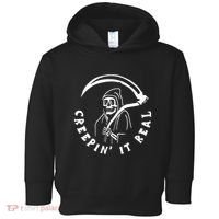Creepin It Real Grim Reaper Halloween Toddler Hoodie thumb 0