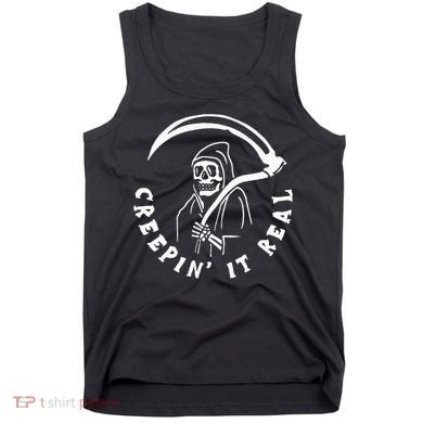 Creepin It Real Grim Reaper Halloween Tank Top
