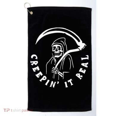 Creepin It Real Grim Reaper Halloween Golf Towel