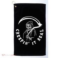 Creepin It Real Grim Reaper Halloween Golf Towel thumb 0