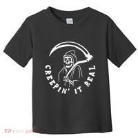 Creepin It Real Grim Reaper Halloween Toddler T-Shirt thumb 0
