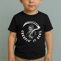 Creepin It Real Grim Reaper Halloween Toddler T-Shirt thumb 2