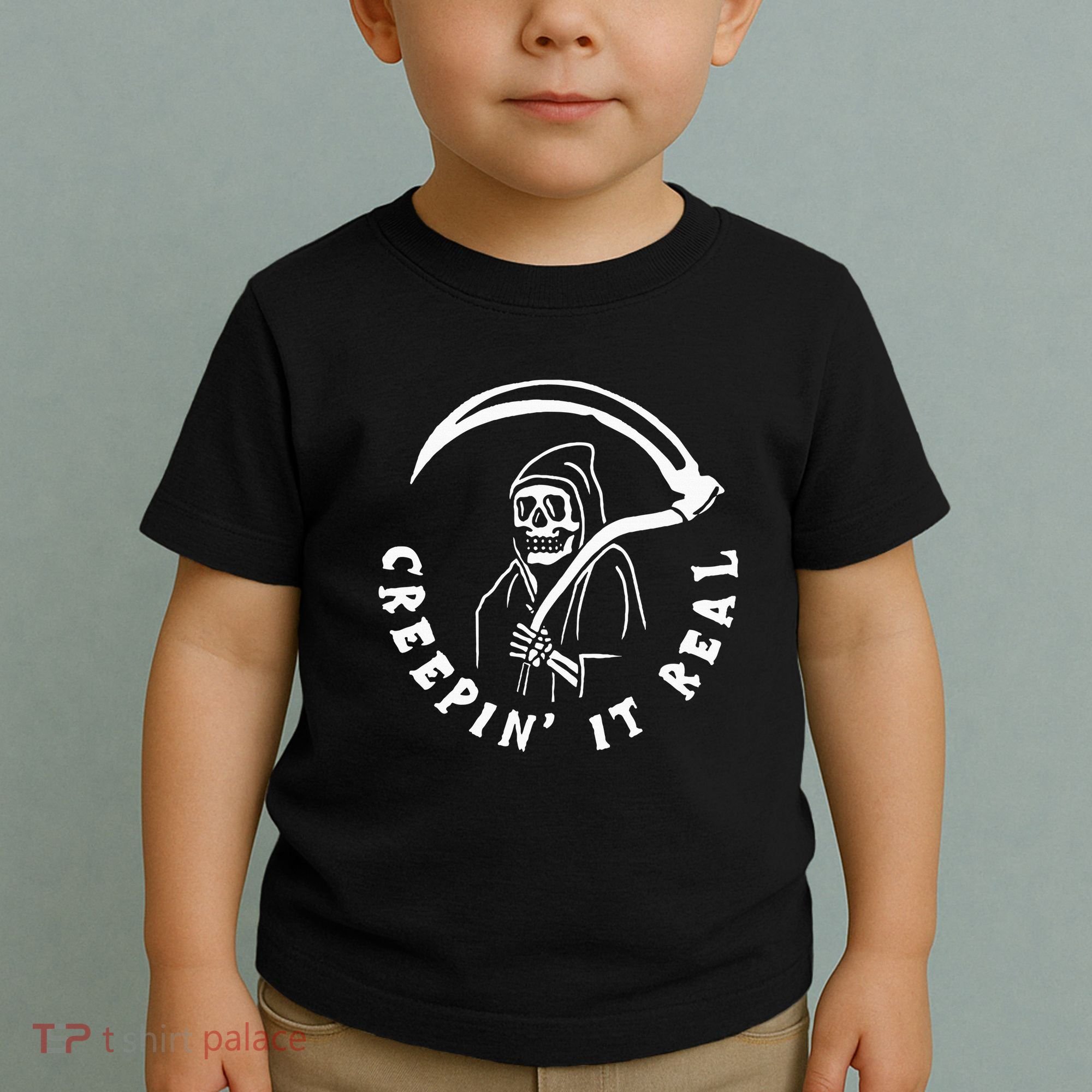Creepin It Real Grim Reaper Halloween Toddler T-Shirt